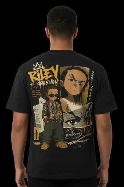 Riley Freeman Boondocks graphic tee – bold anime streetwear by Azhyre Apparel