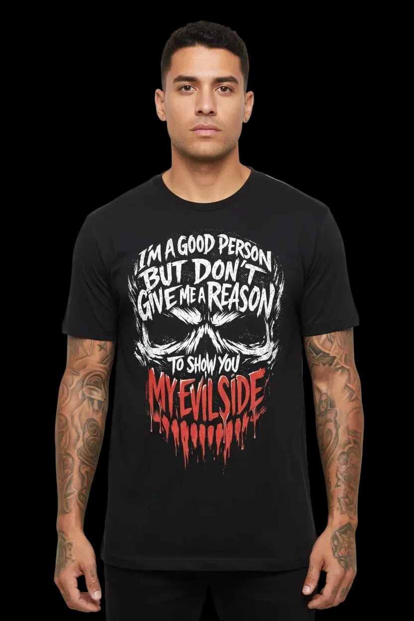 My Evil Side skull graphic tee – dark streetwear design by Azhyre Apparel