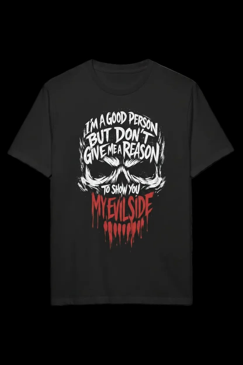 My Evil Side skull graphic tee – dark streetwear design by Azhyre Apparel