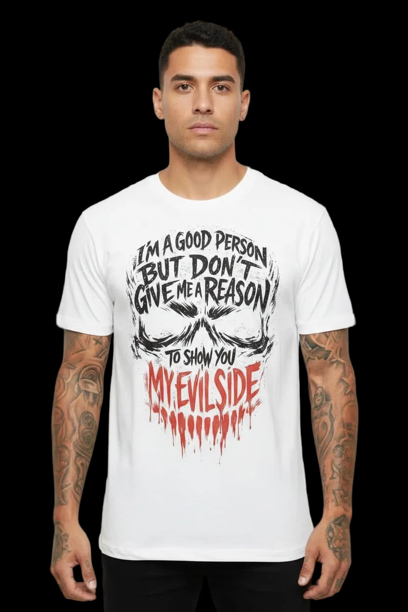My Evil Side skull graphic tee – dark streetwear design by Azhyre Apparel