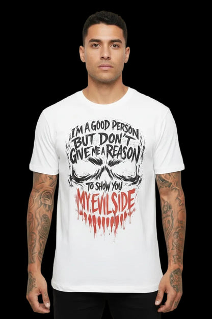 My Evil Side skull graphic tee – dark streetwear design by Azhyre Apparel